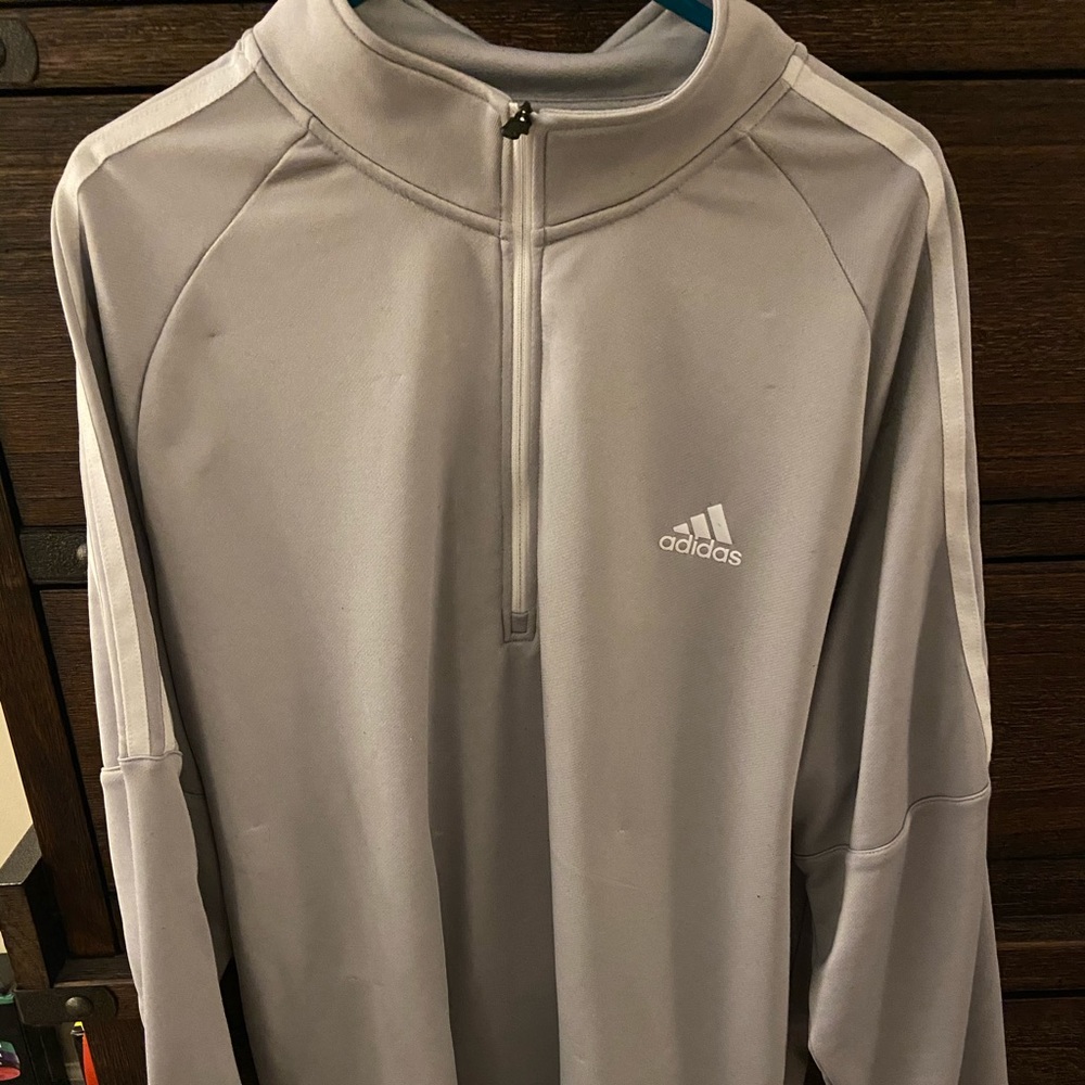 Adidas half zip pullover gray